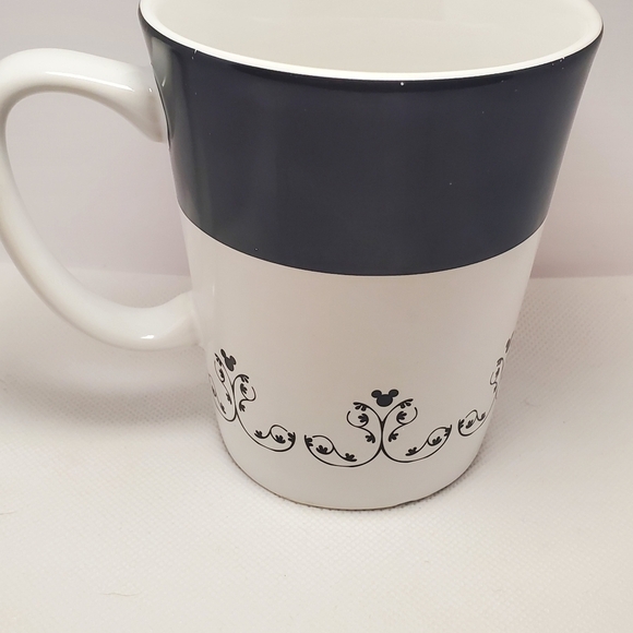 Disney Parks Mickey Mouse One Cup Of Magic Ceramic Coffee Mug Black White Floral - Picture 4 of 6